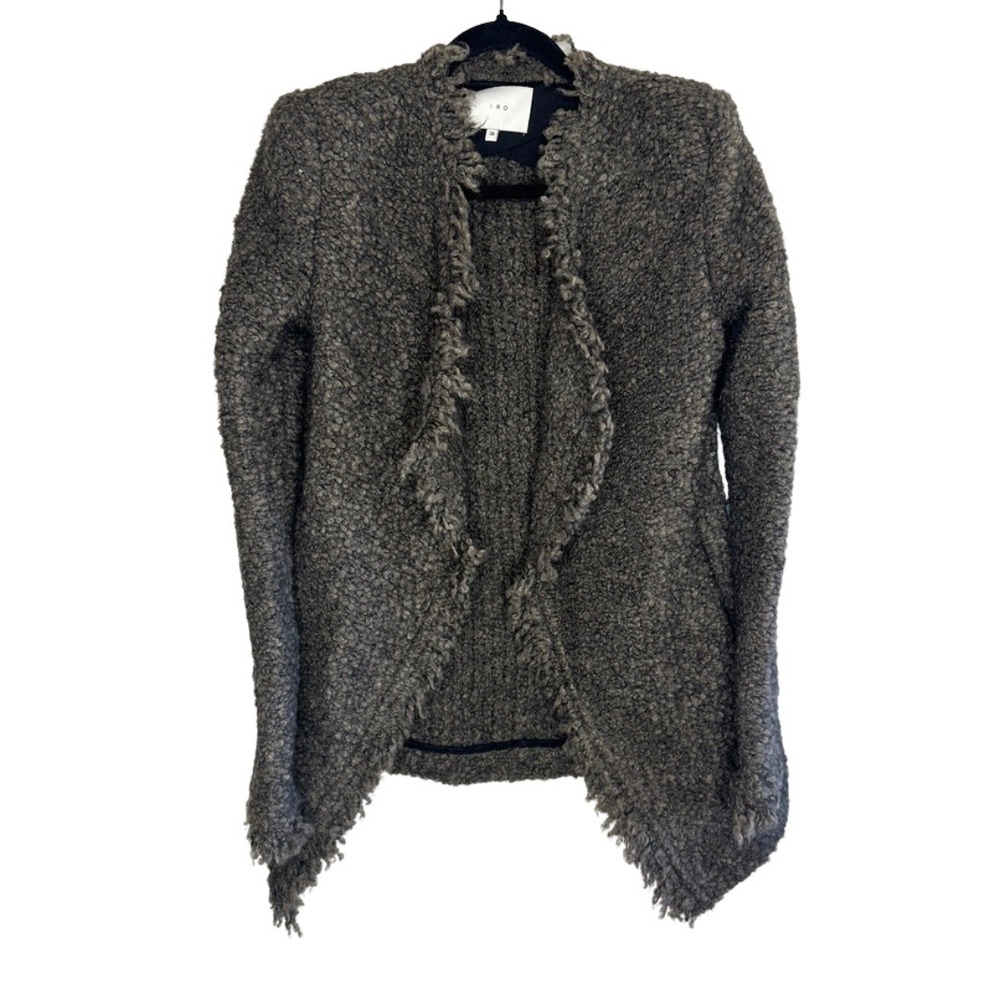 IRO‎ $640 Campbell Boucle Jacket Knit Cardigan Sweater Mohair Wool Blend 38/M/6